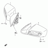 Схема вузла: Дзеркало заднього виду (An650k3/k4/k5) для Suzuki AN650 Burgman (EU analogue of SkyWave)