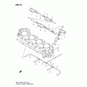 Схема вузла: Паливна рейка & Інжектор (Gsx-R1000K1) для Suzuki GSX-R1000
