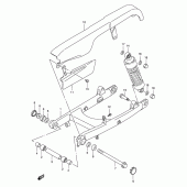 Схема вузла: Задній важіль підвіски Suzuki LS650 Savage