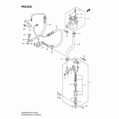 Схема вузла: Задній гальмівний циліндр (Gsx650fak9/fuak9/fl0/ful0/fal0/fual0) для Suzuki GSX650