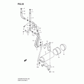 Схема вузла: Система вентиляції бака (P33) для Suzuki GZ250 Marauder