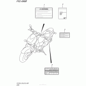 Схема вузла: Інформаційні наклейки (Vz1500L5 E33) для Suzuki VZ1500 Boulevard M90