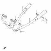 Схема вузла: Вихлопна система (Model k/l/m/n/p/r/s) для Suzuki GSX600 Katana