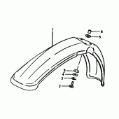 Схема узла: Переднее крыло (Hang on tyre) для Suzuki TS125