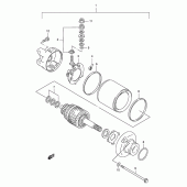 Схема вузла: Електричний стартер (Model t/v/w/x) для Suzuki DR350