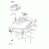 Схема узла: Топливный бак для Suzuki GSX-R750