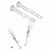 Схема вузла: Розподільний вал & Клапан для Suzuki GSX-R600