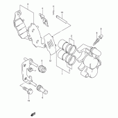 Схема вузла: Передній гальмівний супорт для Suzuki SV650
