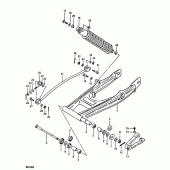 Схема вузла: Задній важіль підвіски (Rm100t, rm100x) для Suzuki RM100
