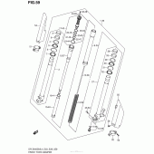 Схема узла: Вилка передней оси для Suzuki DR-Z400 DR-Z400SM