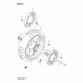 Схема узла: Переднее колесо (An650k6/k7/k8/k9/l0) для Suzuki AN650 Burgman (EU analogue of SkyWave)