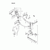 Схема вузла: Задній гальмівний циліндр (Model h/j/k/l/m/n/p/r) для Suzuki VS1400 Intruder 1400