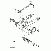 Схема узла: Задний рычаг подвески (Model l) для Suzuki GSX-R1100
