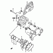 Схема узла: Задний тормозной суппорт (Model r) для Suzuki DR350
