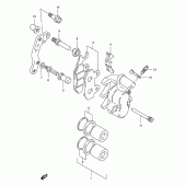 Схема вузла: Передній гальмівний супорт (P9) для Suzuki TS125