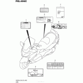 Схема вузла: Інформаційні наклейки (An650Zl6 E33) для Suzuki AN650 Burgman (EU analogue of SkyWave)
