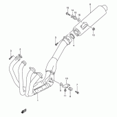 Схема вузла: Вихлопна система для Suzuki RF900