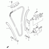 Схема вузла: Ланцюг ГРМ & Натягувач & Заспокоювач Suzuki GSX-R750
