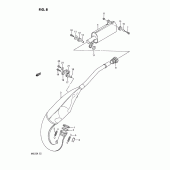 Схема вузла: Вихлопна система (Model k) для Suzuki RM125