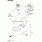 Схема узла: Топливный бак для Suzuki GSX1300 Hayabusa