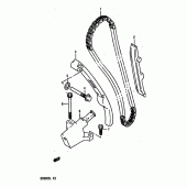 Схема узла: Цепь ГРМ & Натяжитель & Успокоитель для Suzuki DR800