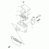 Схема вузла: Передній гальмівний циліндр Suzuki GSF600 Bandit