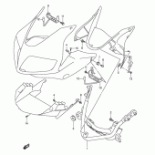 Схема вузла: Кронштейн переднього обтічника (With cowling) для Suzuki SV650