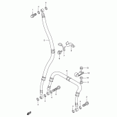 Схема вузла: Передній гальмівний шланг (Model p/r) для Suzuki GSX-R1100
