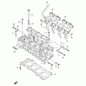 Схема вузла: Головка циліндра (Model t/v) для Suzuki GSX-R750
