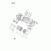 Схема вузла: Задній гальмівний супорт (Model h/j/k/l/m/n) для Suzuki VS1400 Intruder 1400
