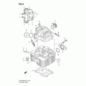 Схема вузла: Головка циліндра для Suzuki DR125