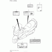 Схема вузла: Інформаційні наклейки (An650L5 E03) для Suzuki AN650 Burgman (EU analogue of SkyWave)