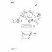 Схема вузла: Вихлопна система для Suzuki AN650 Burgman (EU analogue of SkyWave)