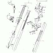 Схема вузла: Вилка передньої осі для Suzuki TS125