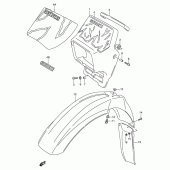 Схема вузла: Накладка фари (Model m/n/p/r) для Suzuki TS125