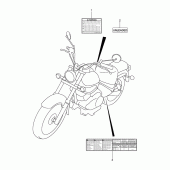 Схема вузла: Інформаційні наклейки (Model k2/k3/k4) для Suzuki VL125 Intruder LC