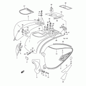 Схема вузла: Бічна кришка (Model y) для Suzuki VL1500 Intruder LC