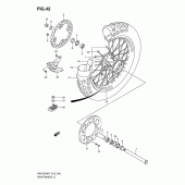 Схема вузла: Заднє колесо (Model k7) для Suzuki RM-Z250