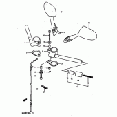 Схема узла: Руль & Тросики (Model l) для Suzuki GSX-R1100