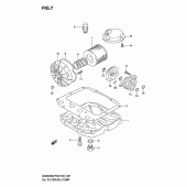 Схема вузла: Масляний насос & Масляний фільтр Suzuki GS500