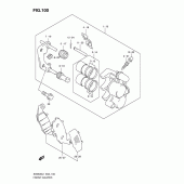 Схема узла: Передний тормозной суппорт (Sv650sal1 e24) для Suzuki SV650