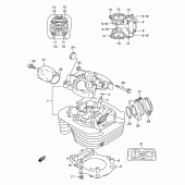 Схема вузла: Головка циліндра для Suzuki DR350