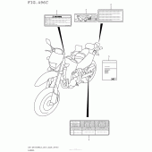 Схема вузла: Інформаційні наклейки (Dr-Z400Sml5 E33) для Suzuki DR-Z400 DR-Z400SM