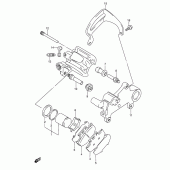 Схема вузла: Задній гальмівний супорт (Model k) для Suzuki RMX250