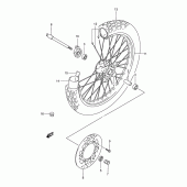 Схема вузла: Переднє колесо Suzuki DR350