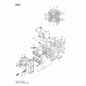 Схема узла: Передняя головка цилиндра & Прокладка головки & Свеча зажигания для Suzuki DL650 V-Strom
