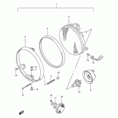 Схема вузла: Фара (Gsf600s/us) для Suzuki GSF600 Bandit S