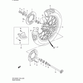 Схема вузла: Заднє колесо Suzuki DR-Z250