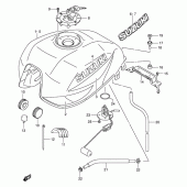 Схема вузла: Паливний бак (Model k3) для Suzuki GSX1400