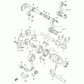 Схема вузла: Копірний вал & Вилки & Вал перемикання для Suzuki RM250